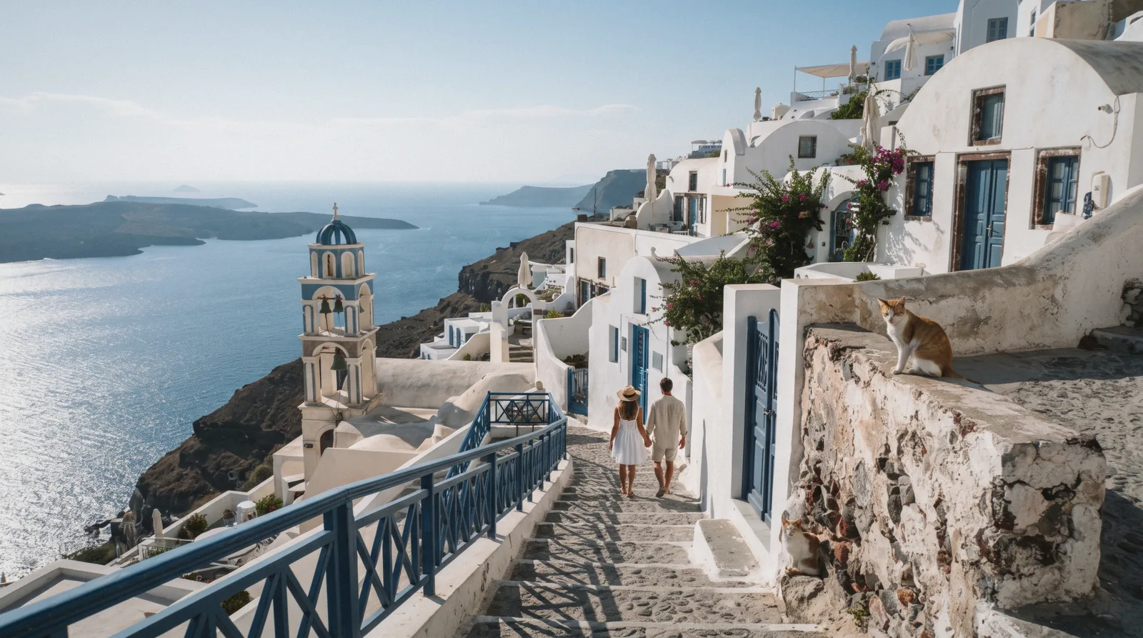 Firostefani lanes at 09:00, firostefani, Santorini Greece