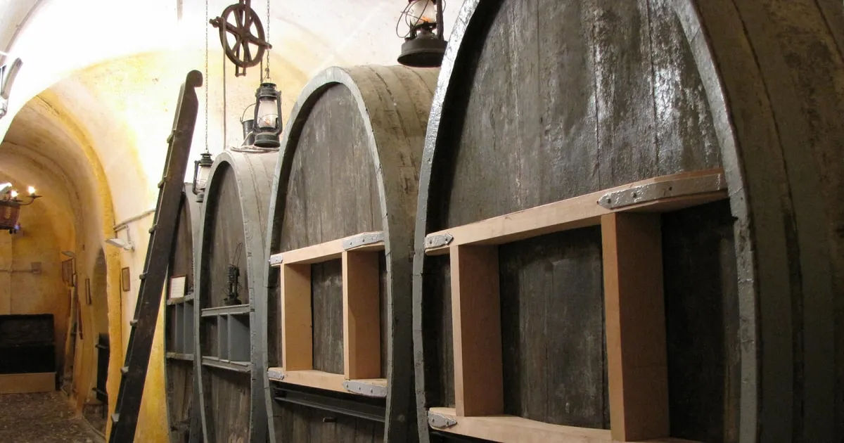 Underground wine museum gallery at Vothonas on a ticket with tastings, Santorini Greece
