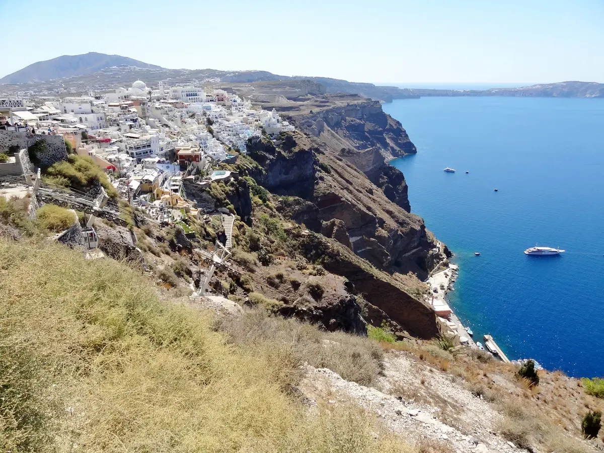 Fira along the caldera rim, Santorini Greece